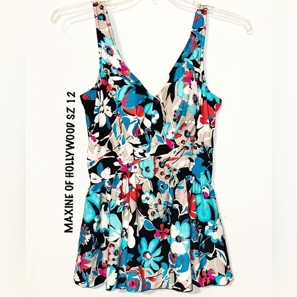 Maxine of Hollywood Other - Maxine of Hollywood Floral Swimsuit EUC SZ 12